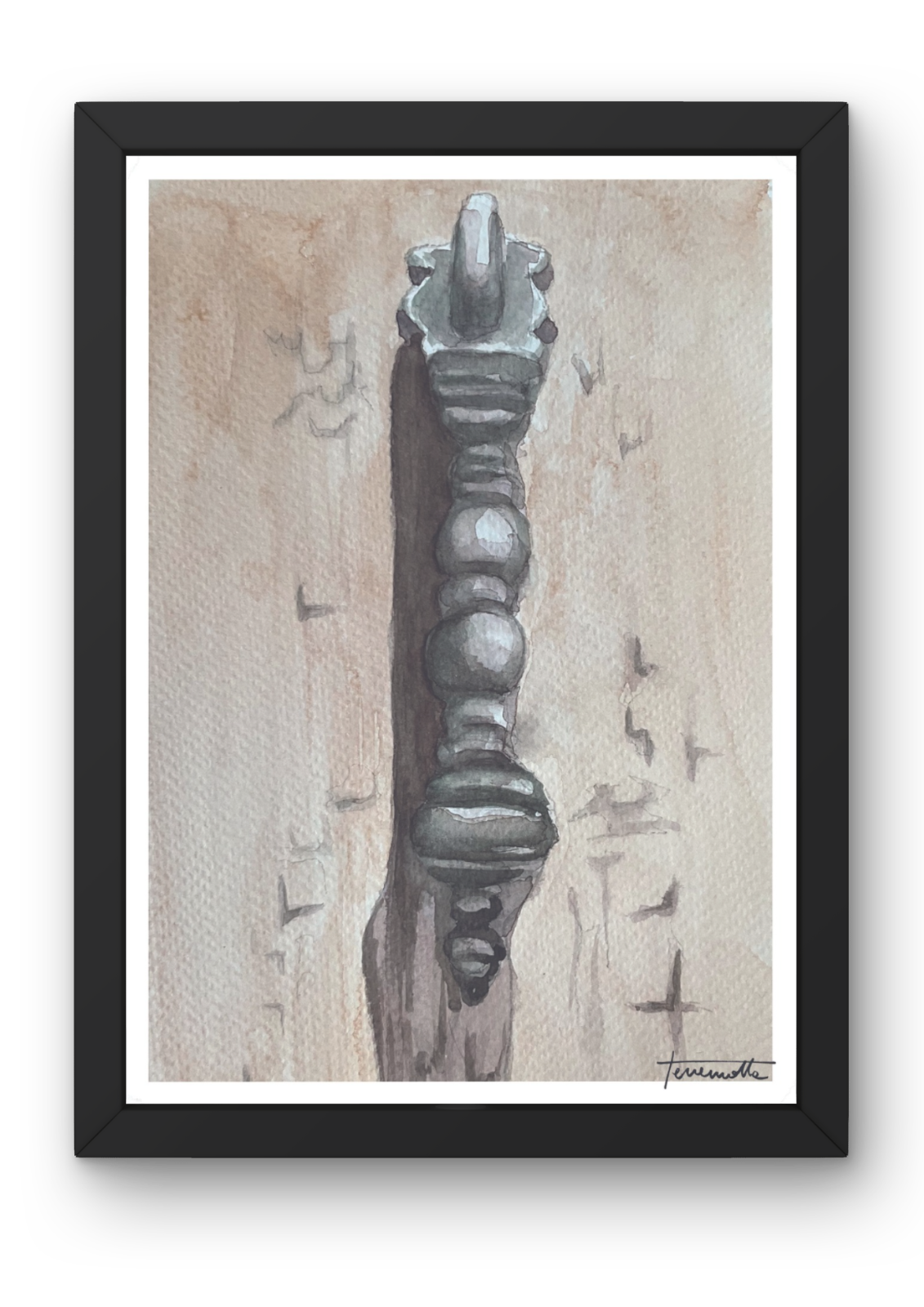 Lámina tocador columna negra