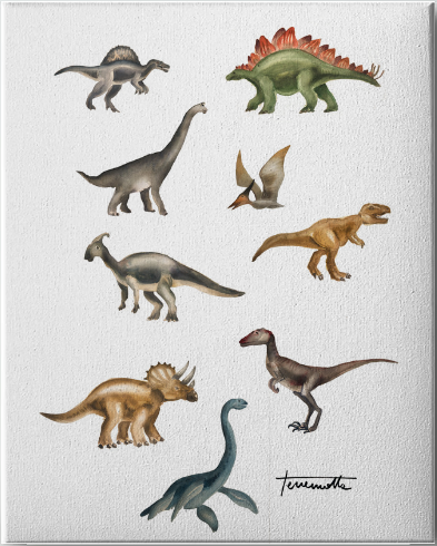 Lámina Conjunto dinosaurios