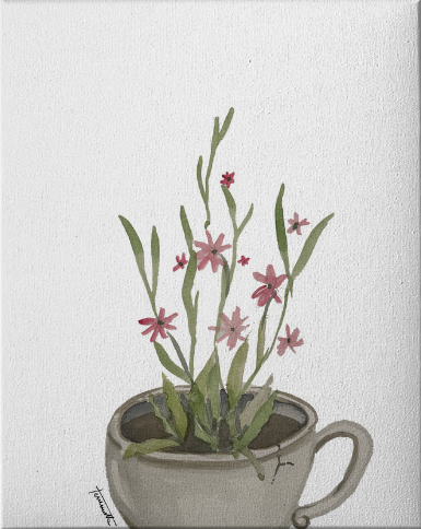 Lámina Taza y Flores