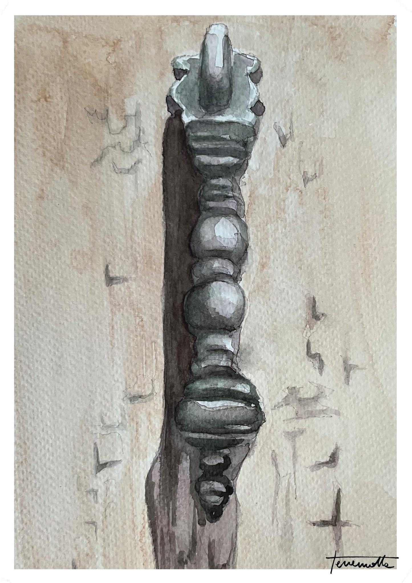 Lámina tocador columna negra