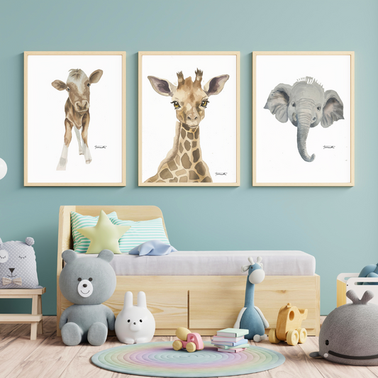 Pack de 3 Láminas de animales infantiles