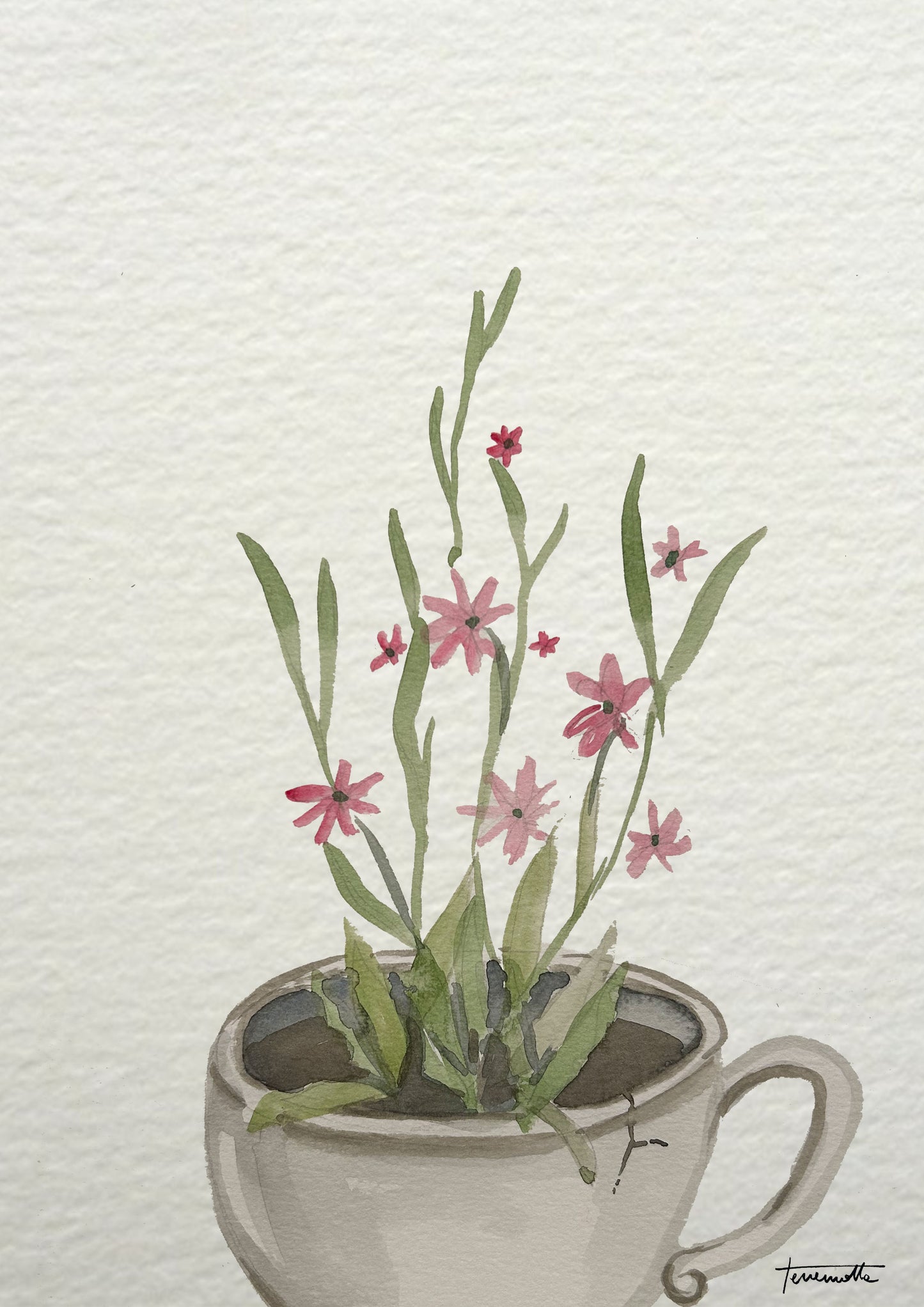 Lámina Taza y Flores