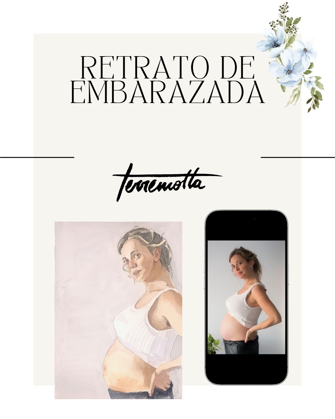Acuarela de Embarazada