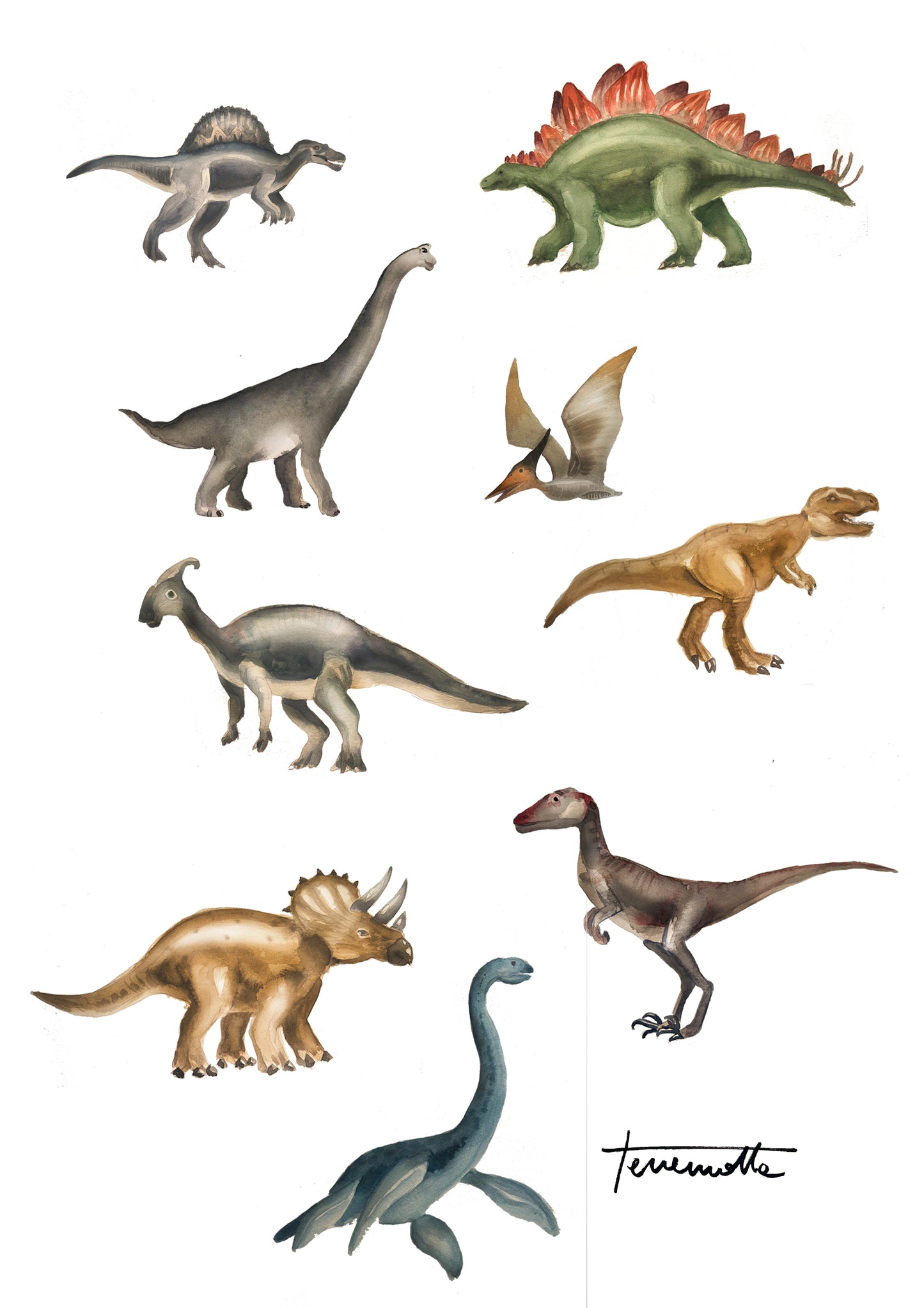 Lámina Conjunto dinosaurios