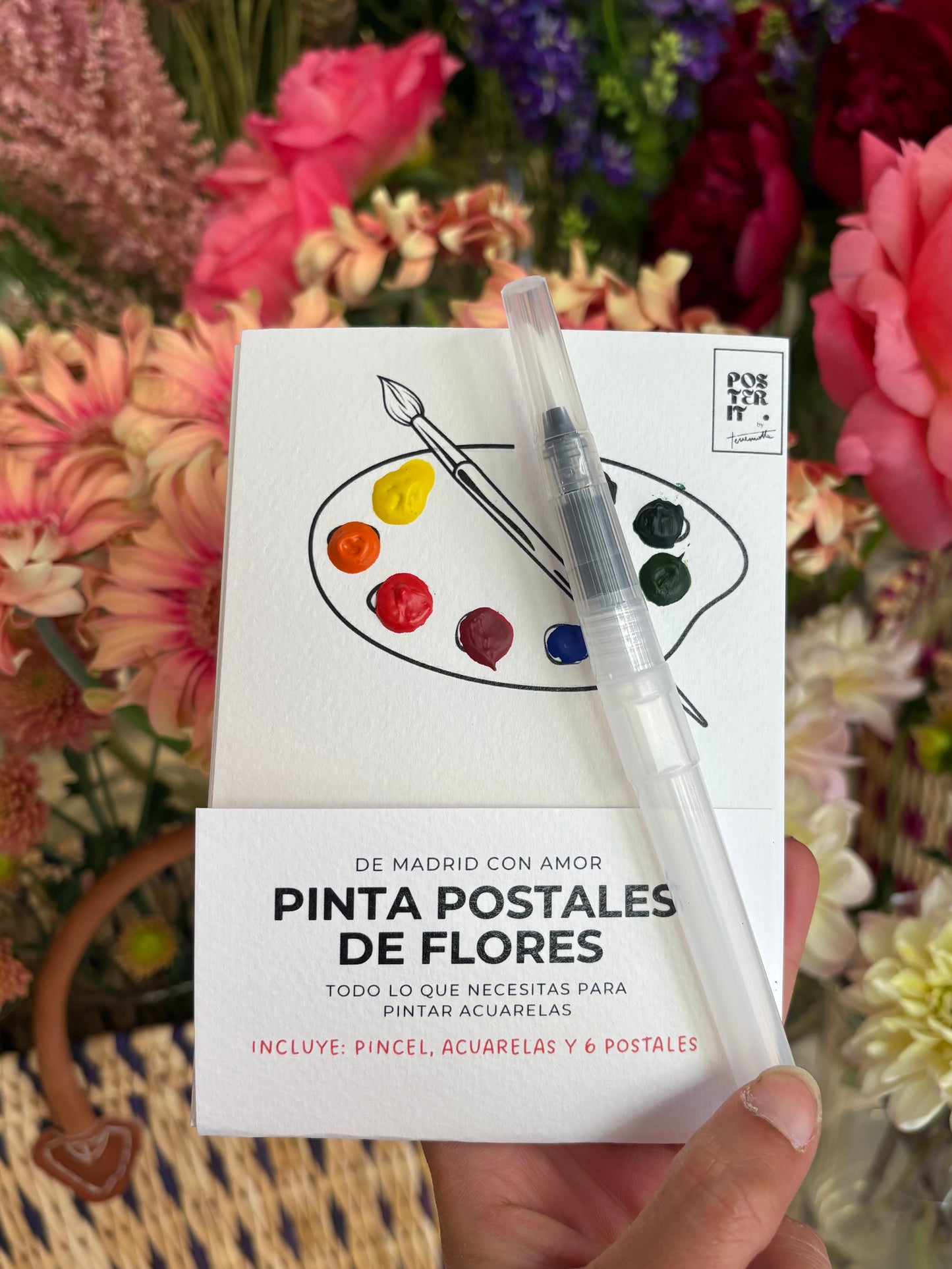 Kit de POSTALES DE FLORES para que pintes tú.