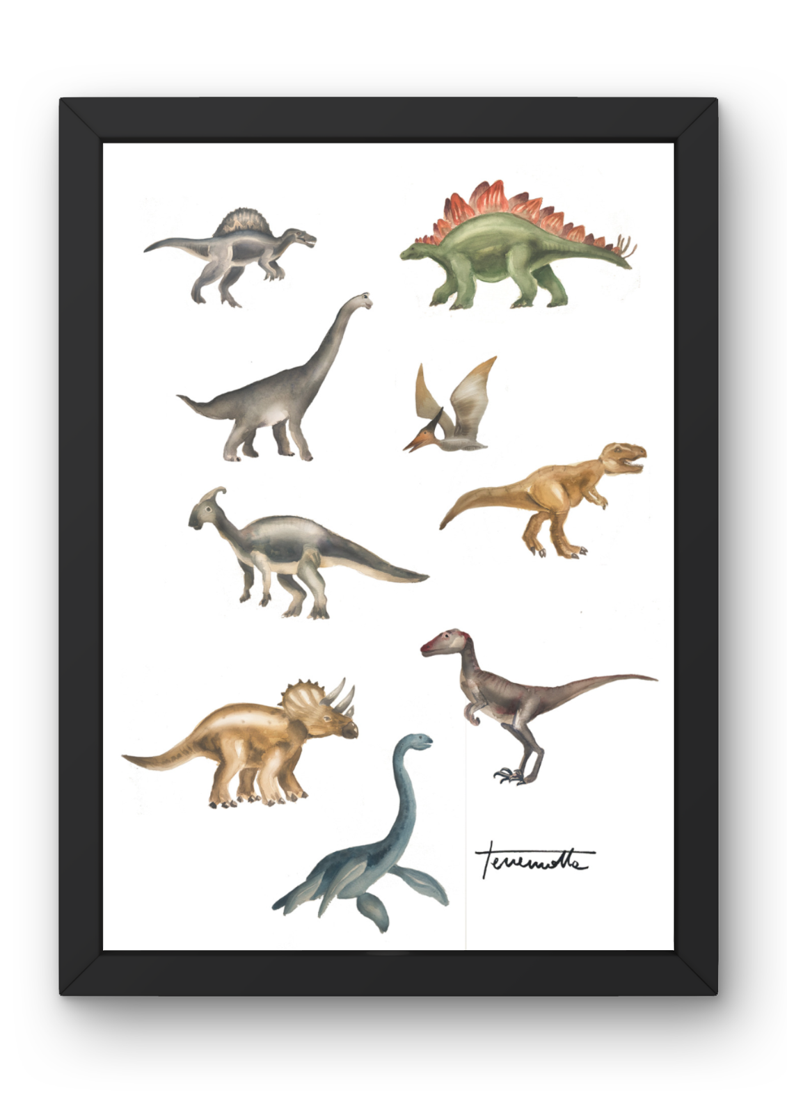 Lámina Conjunto dinosaurios